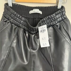 Abercrombie & Fitch Black Leather Trousers